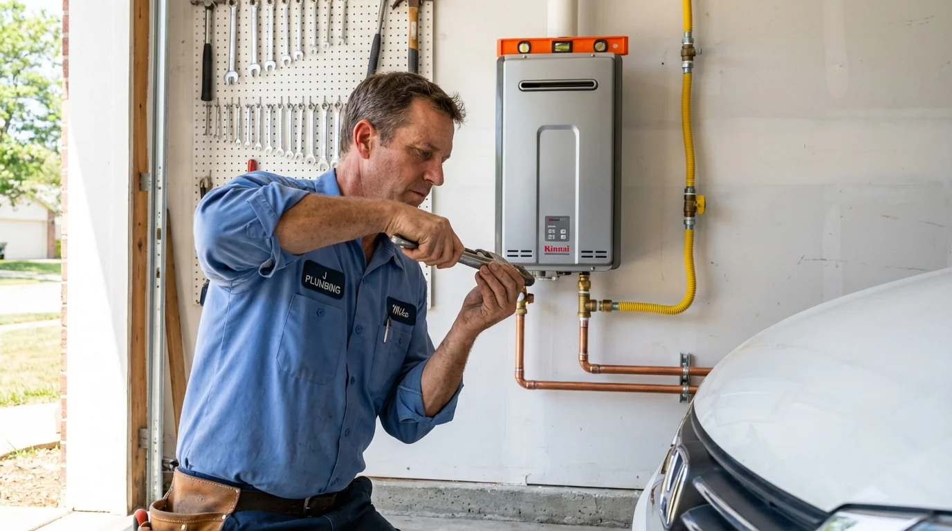 Tankless water heater installation by a Johns Plumbing LLC plumber in Meridian